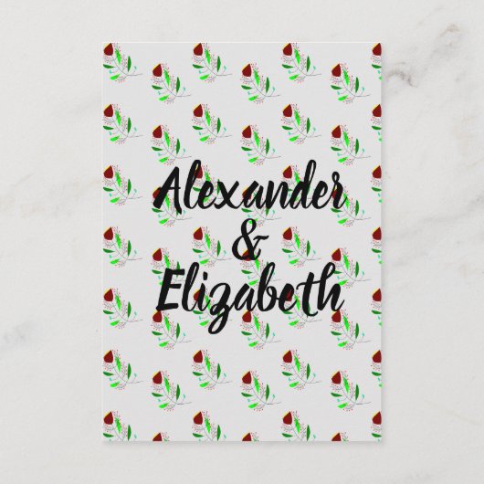 Klein details over het huwelijk informatiekaartje (Achterkant)