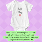 Klein ding - Roze hart - Bijpassende moeder bub pa Romper