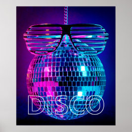Klein disco-bal poster