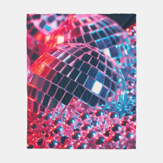 Klein disco-party achtergrond met spiegelballen re fleece deken (Voorkant)