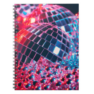 Klein disco-party achtergrond met spiegelballen re notitieboek
