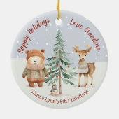 Klein Dochters Kerst Bosdieren Keramisch Ornament (Achterkant)