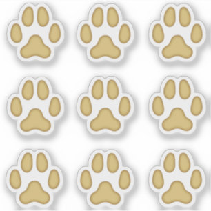 Klein dog schildert afdrukken Tan Animal Tracker Sticker