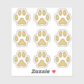 Klein dog schildert afdrukken Tan Animal Tracker Sticker (Vel)