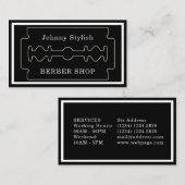 Klein donker uitzien elegante barberstijl visitekaartje (Voorkant / Achterkant)