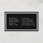 Klein donker uitzien elegante barberstijl visitekaartje (Achterkant)