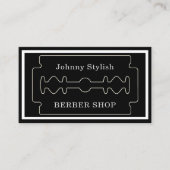 Klein donker uitzien elegante barberstijl visitekaartje (Voorkant)