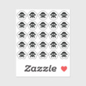Klein doodshoofd en gekruiste botten silhouet sticker (Vel)