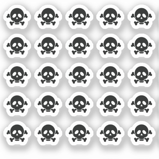 Klein doodshoofd en gekruiste botten silhouet sticker (Voorkant)