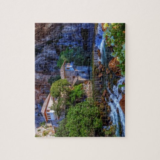 Klein dorp Blagaj op Buna waterfall, Bosnië en Legpuzzel (Verticaal)