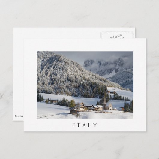 Klein dorp in de sneeuw in het briefkaart van (Voorkant / Achterkant)