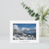 Klein dorp met Dolomites-bergen in de sneeuw Briefkaart (Staand voorkant)