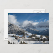 Klein dorp met Dolomites-bergen in de sneeuw Briefkaart (Voorkant / Achterkant)