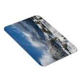 Klein dorp met Dolomites-bergen in de sneeuw Magneet (Rechterzijde)