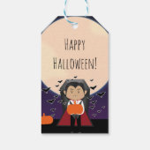 Klein Dracula Halloween Verjaardagsfeest Favor Cadeaulabel (Achterkant)