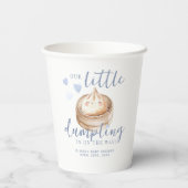Klein Dumpling Blue Waterverf Baby shower papier Papieren Bekers (Achterkant)