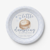 Klein Dumpling Blue Waterverf Baby shower papier Papieren Bordje (Voorkant)