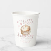 Klein Dumpling Roze Waterverf Baby shower Papier Papieren Bekers (Achterkant)