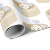 Klein Dumpling Wit Blauw Jongen Wrapping Paper Cadeaupapier (Rol Hoek)