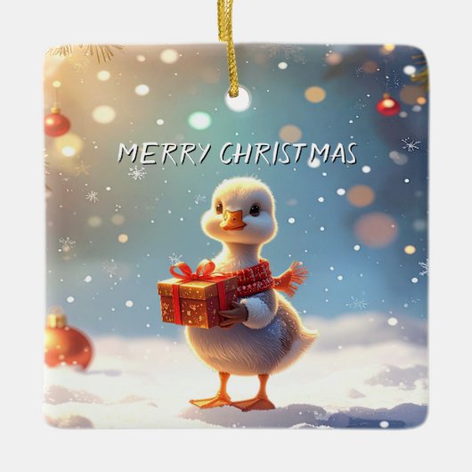 Klein Eend Kerstvakantie Ornament (Voorkant)