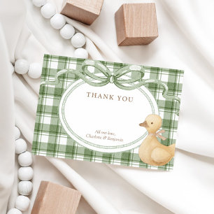Klein Eendje   Klassieke Neutrale Baby Shower Bedankkaart