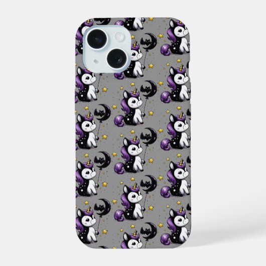 Klein Eenhoorn iPhone 15 Case (Achterkant)