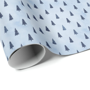 Klein Elegant Blauw Ijs Kerstboom Gift Cadeaupapier