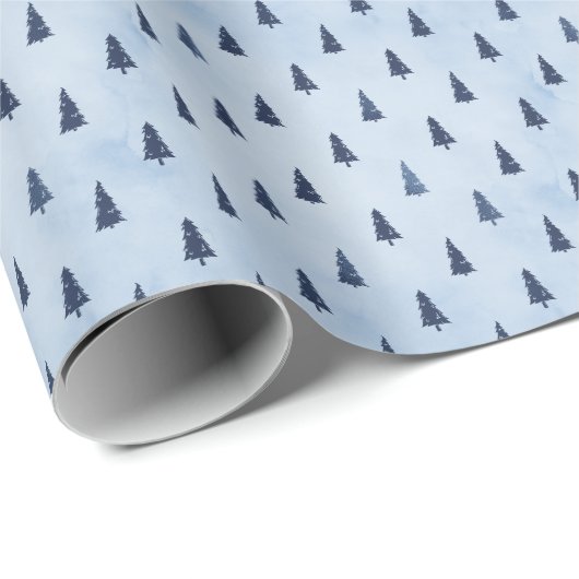 Klein Elegant Blauw Ijs Kerstboom Gift Cadeaupapier (Rol Hoek)