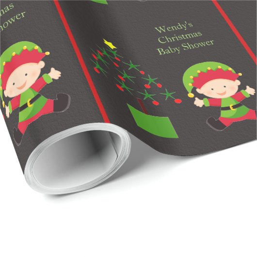 Klein elf-kerstpapier voor Baby showers met onmidd Cadeaupapier (Rol Hoek)
