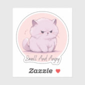 Klein en boos - Leuk kattenontwerp Sticker (Vel)