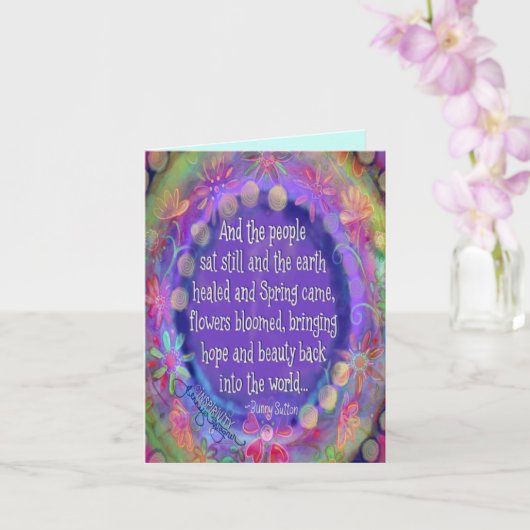 Klein "en de mensen zitten nog steeds" kaart (Orchidee)