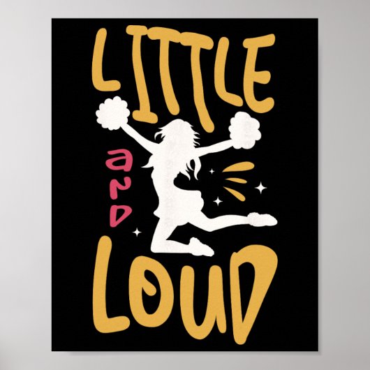 Klein en luid voor een cheerleader cheer grappige poster (Voorkant)