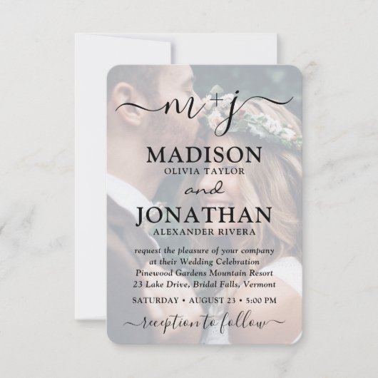 Klein en stijlvol All-in-One QR Code Weduwschap me Kaart (Voorkant)