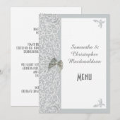 Klein en wit, traditioneel lace bruiloft menu (Voorkant / Achterkant)