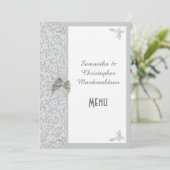 Klein en wit, traditioneel lace bruiloft menu (Staand voorkant)
