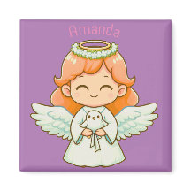 Klein engel meisje en vogel