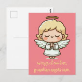 Klein engeltje dat bidt briefkaart (Voorkant / Achterkant)