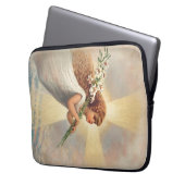 Klein engeltje dat lelies vasthoudt laptop sleeve (Voorkant Links)