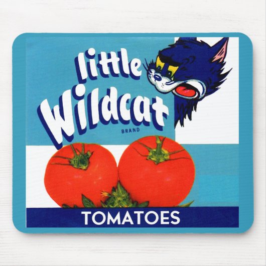 Klein etiket met kleine Wildcat-tomaten Muismat (Voorkant)