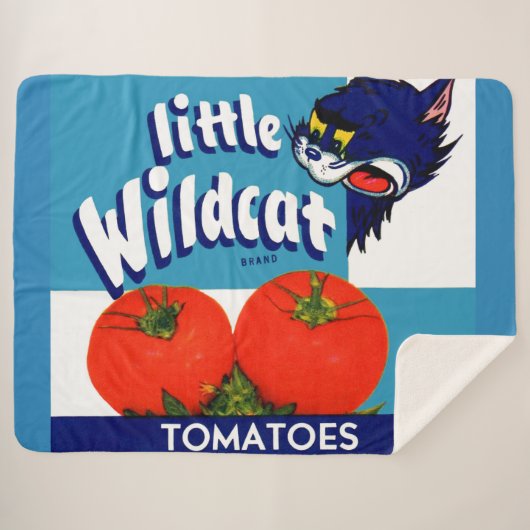 Klein etiket met kleine Wildcat-tomaten Sherpa Deken (Voorkant (horizontaal))