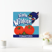 Klein etiket met kleine Wildcat-tomaten Vierkante Klok (Huis)