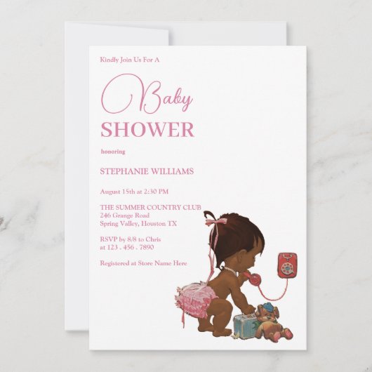 "Klein etnisch meisje bellen" Baby shower Kaart (Voorkant)