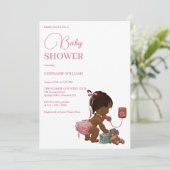 "Klein etnisch meisje bellen" Baby shower Kaart (Staand voorkant)