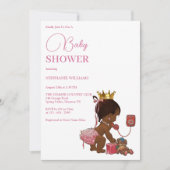 Klein etnisch meisje met een kroon Baby shower Kaart (Voorkant)