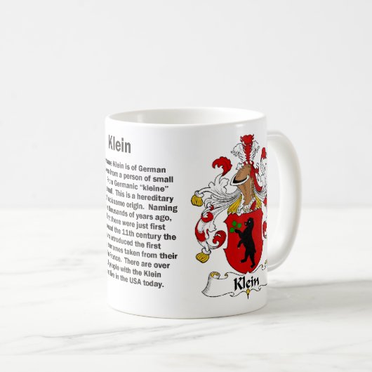 Klein Family Crest op een mok (Voorkant rechts)