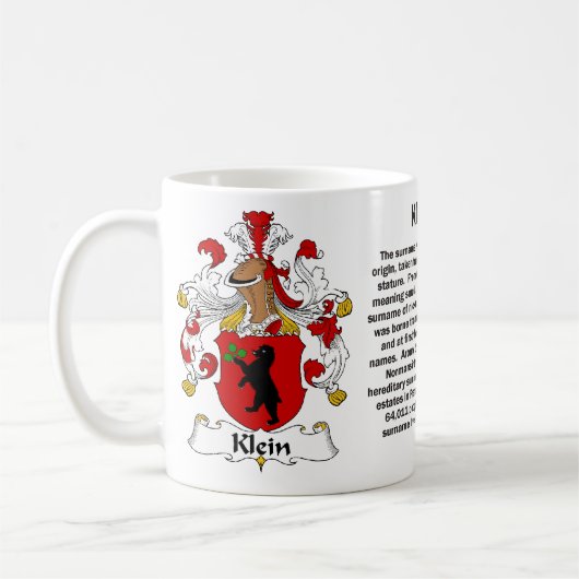 Klein Family Crest op een mok (Links)