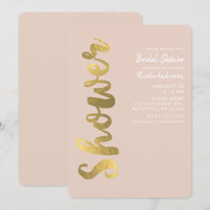 Klein Faux Gold Foil Beige Glam Vrijgezellenfeest Kaart
