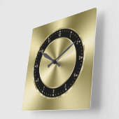 Klein Faux Gold Tones Roestvrij staal Vierkante Klok (Hoek)