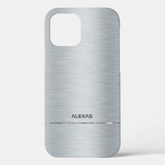 Klein faux zilver geborsteld aluminium metallisch  Case-Mate iPhone case (Achterkant)