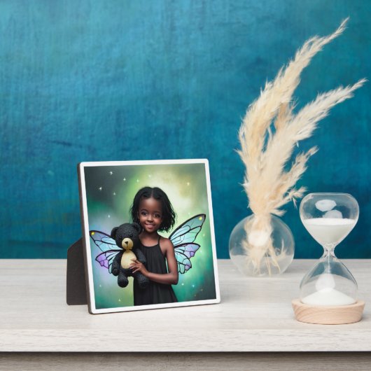  klein fee meisje met teddybeer fotoplaat (Insitu)